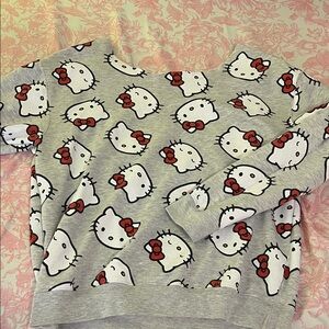 Off the Shoulder Hello Kitty Crewneck